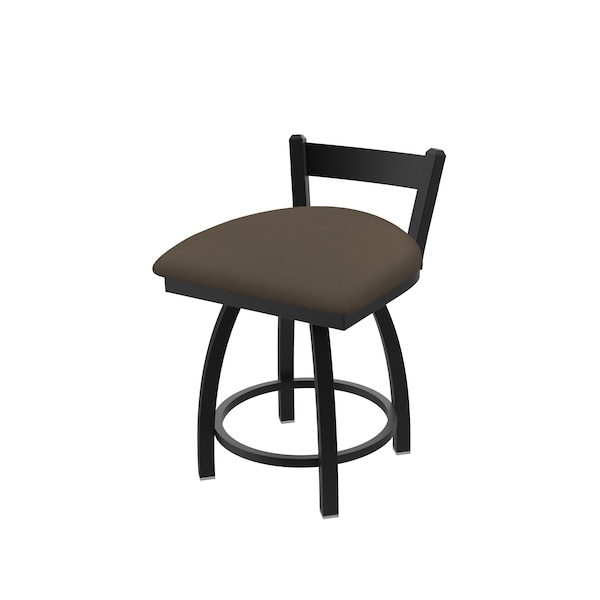 18" Low Back Swivel Vanity Stool, Black Wrinkle, Canter Earth Seat